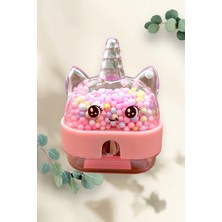 Unicorn Kalemtıraş Pembe 1 Adet Sevimli Figürlü Boncuklu Kalemtıraş Kalem Açacağı