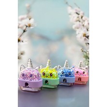 Unicorn Kalemtıraş Mavi 1 Adet Sevimli Figürlü Boncuklu Kalemtıraş Kalem Açacağı