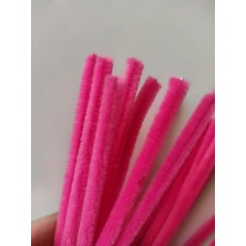 Liva Heryer.ciceklenir 100'LÜ Koyu Pembe Renkli Şönil, Eğitici Şönil Seti, Tüylü Tel, 30 cm 6mm