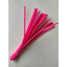 Liva Heryer.ciceklenir 100'LÜ Koyu Pembe Renkli Şönil, Eğitici Şönil Seti, Tüylü Tel, 30 cm 6mm