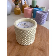 Dekoratiflimon Kokulu Sarı Taş Kap Mum – 300G Doğal Soya Wax, Ahşap Fitilli, El Yapımı ve Vegan