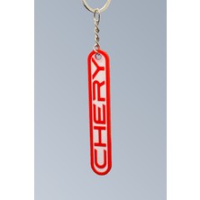 Chery Logo Anahtarlık – 2 Adet – Kırmızı Beyaz 3D Tasarım – Pla Malzemesi