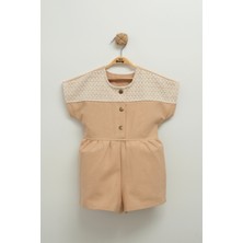 Şık Dantelli Gabardin Kız Tulum (2-3-4-5 Yaş)