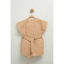 Şık Dantelli Gabardin Kız Tulum (2-3-4-5 Yaş)