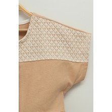 Şık Dantelli Gabardin Kız Tulum (2-3-4-5 Yaş)