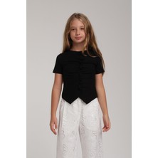 Escabel Kız Çocuk Ribana Tshirt Siyah