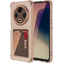 Tecno Spark 30 Kılıf Darbe Emici Köşe Korumalı Kartlıklı Cüzdanlı Silikon Kapak - Füme