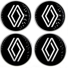 Yeni Nesil Tasarım Damla Sticker Siyah Renault Jant Göbeği 5.5cm Uyumlu