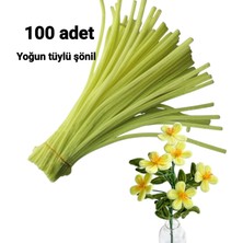 Liva Heryer.ciceklenir 100'LÜ Açık Sarı Renkli Şönil, Eğitici Şönil Seti, Tüylü Tel, 30 cm 6 mm