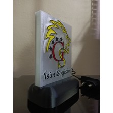 Kişiye Özel Isimli Sarı Kırmızı Aslan Taraftar Dekoratif LED Lamba M1 Kablolu Amber LED