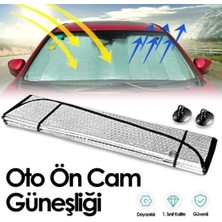 Ön Cam Güneşliği Parlak Güneşlik Koruyucu Perde Metalize 130X60 cm Küçük Boy