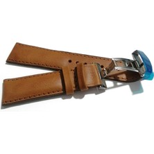 Fado Her Saate Uygun  Kelebek  Toka  22  mm   Hakiki Deri (230)  Gumuş Toka  Taba