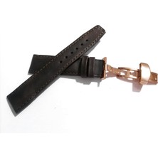 Fado Her Saate Uygun  Kelebek  Toka  20 mm   Hakiki Deri (244) Rose Toka  Koyu Kahve