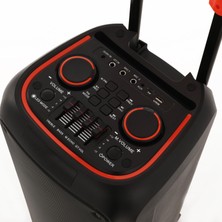 NDR-1095 6000W Taşınabilir Rgb LED Karaoke Hoparlör – Mikrofonlu | Tekerlekli | Şarjlı