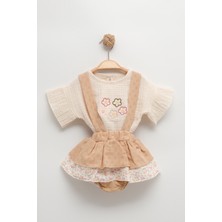 Mini Baray Şık Müslin Filotlu Etekli Bebek Takımı (9-12-18 Ay)