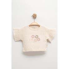 Şık Müslin Filotlu Etekli Bebek Takımı (9-12-18 Ay)