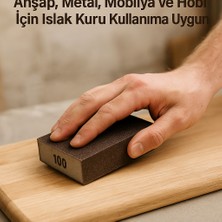 100 Kum Sünger El Zımparası - Ahşap, Metal, Mobilya ve Hobi Için Islak Kuru Kullanıma Uygun