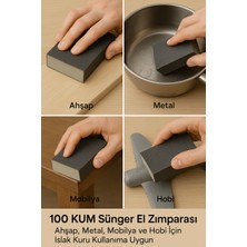 100 Kum Sünger El Zımparası - Ahşap, Metal, Mobilya ve Hobi Için Islak Kuru Kullanıma Uygun