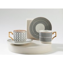 Std Rabecca Porselen 2'li Kahve Fincan Takımı 90 ml Siyah Klasik