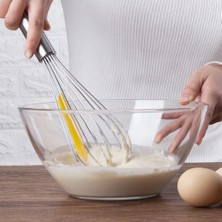 Hill Homes Sıyırıcılı Paslanmaz Çelik Çırpıcı Pratik Yumurta Sos Karıştırıcı Spatulalı Yeni 30 cm