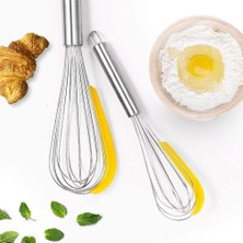 Hill Homes Sıyırıcılı Paslanmaz Çelik Çırpıcı Pratik Yumurta Sos Karıştırıcı Spatulalı Yeni 30 cm
