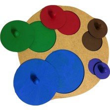 Montessori Doğal Ahşap Renkli Disk Oyun Seti - Eğitici ve Eğlenceli