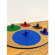Montessori Doğal Ahşap Renkli Disk Oyun Seti - Eğitici ve Eğlenceli