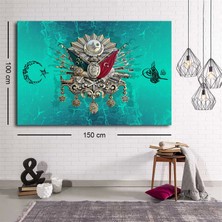 Marsilyan- Dekoratif Renkli Osmanlı Tuğrası Kanvas Tablo