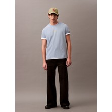 Calvin Klein Jeans Mavi Erkek T-Shirt LV04RB824GCFF Ss Acıd Wash 20S Cn