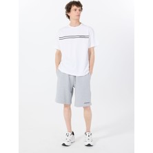 Gri Erkek Loose Fit Desenli Sweat Şort M5GD49KCPR1H90Z Gj Reg Embro Short