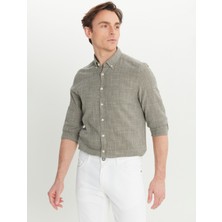 Altınyıldız Classics Slim Fit Düğmeli Yaka Haki Erkek Gömlek ACE020252165_HAK