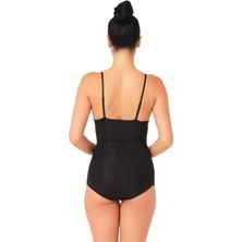 Siyah   Lazer Kesim Göğsü Açık Slip Korse