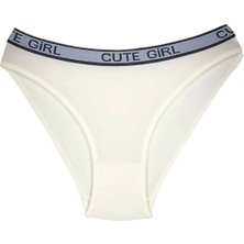 10 Adet Beli Yazılı Pamuklu Kalın Lastik Kadın Slip Külot