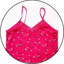 Kadın Askılı Desenli Atlet Dantelli Empirme Pamuklu Penye D6