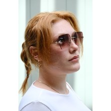 Bappir Kadın Güneş Gözlüğü Kare Kesim 2’li Fırsat Seti Kahverengi Güneş Gözlüğü Kare Kesme - Kristal Kesim