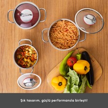 Karaca Emirgan İndüksiyon Tabanlı 6 Parça Çelik Midi Tencere Seti