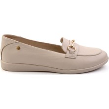 Bej Leather Kadın Loafer Ayakkabı K01087238403