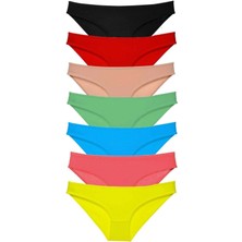 7 Adet Süper Eko Set Likralı Kadın Slip Külot Çok Renkli
