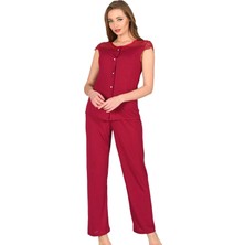 Bordo Penye Pijama Takımı - 1632