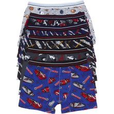 6 Adet Erkek Çocuk Desenli Boxer 505