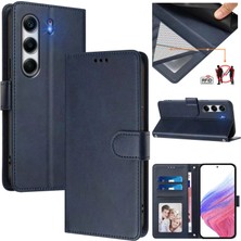 Tecno Camon 40 Pro 4g Flip Book Deri Cüzdan Çapraz Askılı Bileklik Bileklik Rfıd Engelleme Kılıfı (Yurt Dışından)