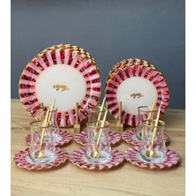 30 Parça Lüks Leopar Desenli Servis, Pasta ve Çay Takımı Seti