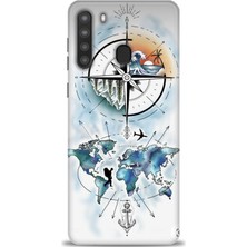 Samsung Galaxy A21 Hd Baskılı Kılıf + Seramik Tam Kaplayan Ekran Koruyucu 82