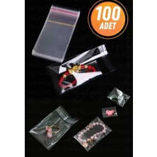 Eliz Party 6X25CM Şeffaf Bantlı Yapışkanlı Opp Parlak Jelatin Poşet Bijuteri Aksesuar Paketleme Poşeti 100 Ad