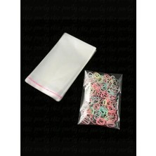 Eliz Party 6X25CM Şeffaf Bantlı Yapışkanlı Opp Parlak Jelatin Poşet Bijuteri Aksesuar Paketleme Poşeti 100 Ad
