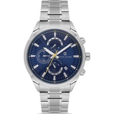 David Guner Gümüş Kaplamalı Mavi Kadranlı Erkek Kol Saati DG-8720GA-A3