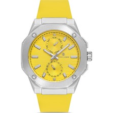 David Guner Gümüş Kaplamalı Sarı Kadranlı Erkek Kol Saati DG-8705GD-AE12