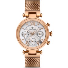 David Guner Rose Kaplamalı Beyaz Kadranlı Kadın Kol Saati DG-8280LC-C1