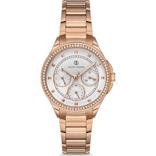 David Guner Rose Kaplamalı Beyaz Kadranlı Kadın Kol Saati DG-8186LA-C1