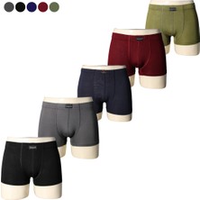5'li Erkek Geçme Bel Bambu Boxer - Cilt Dostu, Esnek Boxer